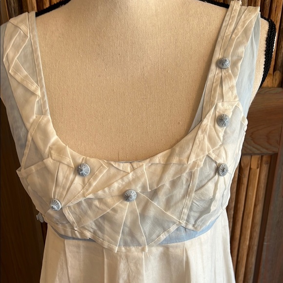 White and Light Blue Embroidered Women’s Sundress - Picture 2 of 9